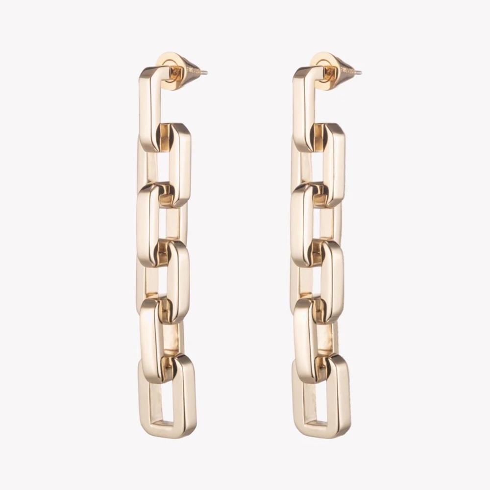 Eddie Borgo $250 Supra Link 12 Karat Gold Pleated Earrings